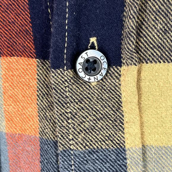 OCEAN COAST FLANNEL SHIRT MENS LARGE PLAID OUTDOOR ACTIVIES‎ FISHING HUNTING - Picture 6 of 12